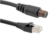 IP67 Rugged Category 5e Cable, Mighty Mouse 10 Pin Male Aluminum Cadmium w/ Dust Cap to RJ45 Plug, SF/UTP Double Shielded, LSZH, Black, 10.0F -- T5A00026-10F