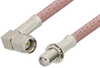 SMA Male Right Angle to SMA Female Bulkhead Cable 60 Inch Length Using RG142 Coax, RoHS - PE3759LF-60 - Pasternack