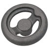 Cast Iron Dished Hand Wheel Without Handle: 4.00 in Diameter, 2 Spokes, Blank -- BOW-4 - Image