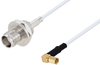 TNC Female Bulkhead to SSMC Plug Right Angle Cable 60 Inch Length Using RG188 Coax - PE3W05752-60 - Pasternack