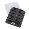 Standard ATOF/ATC LED Fuse Block with Clear Cover 45620, 10-Position, 30A -- 45620