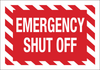 Brady B-120 Fiberglass Reinforced Polyester Rectangle Red Shutoff Location Sign - 10 in Width x 7 in Height - TEXT: EMERGENCY SHUT OFF - 122870 - 754473-71834 - R. S. Hughes Company, Inc.