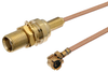 UMCX Plug to Reverse Polarity MCX Jack Bulkhead Cable 6 Inch Length Using RG178 Coax - PE38302-6 - Pasternack