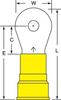 3M Scotchlok Yellow Brazed Nylon Brazed Ring Terminal MN4-10RK - 1.74 in Length - 0.68 in Wide - 0.28 in Inside Diameter - #10 Stud - 054007-08277 - R. S. Hughes Company, Inc.