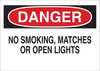 Brady B-555 Aluminum Rectangle White Smoking Not Permitted Sign - 10 in Width x 7 in Height - TEXT: DANGER NO SMOKING, MATCHES OR OPEN LIGHTS - 42657 - 754476-42657 - R. S. Hughes Company, Inc.
