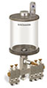 Levelux Clear View Multiple Feed Manual Lubricator, 1 qt Pyrex Reservoir, 5 Feeds, 1/8