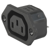IEC Appliance Outlet F, Screw-on Mounting, Front Side, Solder or Quick-connect Terminal -- 6600-3 - Image