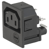 IEC Appliance Outlet F Shuttered with Fuseholder 1-pole -- 4719 - Image
