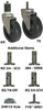 Stainless Steel Stem Caster - Polyolefin Wheel - Model K3 - SS-K3PB5X - Caster City, Inc.
