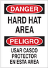 Brady B-401 Polystyrene Rectangle White Personal Protection Equipment (PPE) Sign - 10 in Width x 14 in Height - Language English / Spanish - TEXT: DANGER / PELIGRO - 38864 - 754476-38864 - R. S. Hughes Company, Inc.