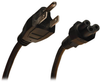 3-Slot Power Cord, NEMA 5-15P to C5 - Laptop/Notebook, 10A, 125V, 18 AWG, 6 ft., Black -- P013-006 - Image