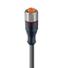Sensor / Actuator Connector: M12 Standard, Cordset, Single ended, Straight Female, 4-pole; with Grey PVC 22 AWG cable with Stainless Steel Coupling Nuts - RKTN 4-646 - Belden Inc.