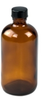 Amber Boston Round Glass Bottles with Caps - 72497 - U.S. Plastic Corporation
