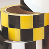 Warning Stripe & Check Tape (B-950; Black and Yellow; (black & yellow checks); Vinyl) - 754476-76317 - R. S. Hughes Company, Inc.