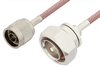 N Male to 7/16 DIN Male Cable 12 Inch Length Using RG142 Coax, RoHS - PE3216LF-12 - Pasternack