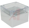 NEMA 4X SEALED POLYCAR ENCL. LT GRAY BODY, CLEAR COVER. 4.72L X 4.72W X 3.54H - 70148520 - Allied Electronics, Inc.