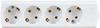 Trailing Socket, Euro, Wht, 4 Gang; No. Of Outlets Pro Elec - 24R7125 - Newark, An Avnet Company