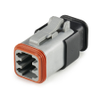 Amphenol Sine Systems AT06-6S-SR01GRY 6-Way AT Connector Plug with Strain Relief End cap, Gray - 39315 - Waytek, Inc.