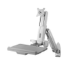 ARES-5221B is a single arm wall-mounted workstation with keyboard tray. It is compatible with 75 x 75/ 100 x 100mm VESA patterns and screens up to 27
