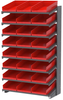 Akro-Mils APRS 900 lb Red Gray Powder Coated Steel 16 ga Single Sided Fixed Rack - 36 3/4 in Overall Length - 24 Bins - Bins Included - APRS18178 RED - APRS18178 RED - R. S. Hughes Company, Inc.