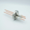 Power Feedthrough, 12,000 Volts, 180 Amps, 3 Pins, 0.25″ Copper Conductors, 2.75″ Conflat Flange - A0064-1-CF - MPF Products, INC.