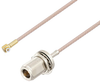 Snap-On MMBX Plug Right Angle to N Female Bulkhead Cable 6 Inch Length Using RG316 Coax - PE3C4024-6 - Pasternack
