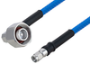 Plenum 4.1/9.5 Mini DIN Male Right Angle to SMA Male Low PIM Cable 12 Inch Length Using SPP-250-LLPL Coax , LF Solder - PE3C5851-12 - Pasternack