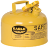 Eagle Yellow Galvanized Steel 2 1/2 gal Safety Can - 10 in Height - 11 1/4 in Overall Diameter - 048441-00447 - 048441-00447 - R. S. Hughes Company, Inc.