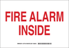 Brady B-401 High Impact Polystyrene Rectangle White Fire Alarm Sign - 14 in Width x 10 in Height - TEXT: FIRE ALARM INSIDE - 127192 - 754473-75522 - R. S. Hughes Company, Inc.