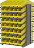Akro-Mils 1800 lb Yellow Gray Powder Coated Steel 16 ga Double Sided Fixed Rack - 36 3/4 in Overall Length - 80 Bins - Bins Included - APRD18098 YELLOW - APRD18098 YELLOW - R. S. Hughes Company, Inc.