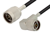 N Male to N Male Right Angle Cable 36 Inch Length Using RG58 Coax - PE3143-36 - Pasternack