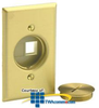 Leviton Duplex Floor Jack Insert with Brass Plate, Screw.. - 41652 - TelephoneStuff.com