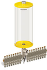 Yellow Color Key, Clear View Multiple Feed Electro Lubricator, 1 gal Acrylic Reservoir, 17 Feeds, 1/4” OD Tube Outlets, 24VDC - B5162-128AB17024D1YW - Oil-Rite Corp.
