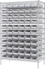 Akro-Mils 2000 lb Adjustable White Chrome Steel Open Adjustable Fixed Shelving System - 66 Bins - 2000 lb Total Capacity - AWS244830164 WHITE - AWS244830164 WHITE - R. S. Hughes Company, Inc.