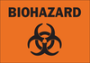 Brady B-401 Polystyrene Rectangle Orange Chemical, Biohazard, Hazardous & Flammable Material Sign - 10 in Width x 7 in Height - TEXT: BIOHAZARD - 25742 - 754476-25742 - R. S. Hughes Company, Inc.