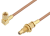 SSMC Plug Right Angle to SSMC Jack Bulkhead Cable 18 Inch Length Using RG178 Coax - PE3C4458-18 - Pasternack