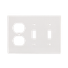3-Gang 2 Toggle & 1 Duplex Combination Wall Plates, Thermoplastic Standard Size Glossy Finish - 3062 - Suzhou Ele Mfg Co., Ltd.