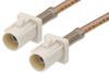 White FAKRA Plug to FAKRA Plug Cable 12 Inch Length Using RG316 Coax - PE38755B-12 - Pasternack