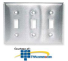 Hubbell Wallplate, Toggle Style, 3-Gang, 3-Toggle,.. - SS3 - TelephoneStuff.com