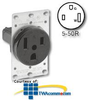 Leviton 50 Amp Flush Mtg Single Blade Receptacle (Isolated.. -- 5373-IG - Image