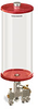 Red Color Key, Clear View Multiple Feed Manual Lubricator, 1 gal Acrylic Reservoir, 3 Feeds, 1/8