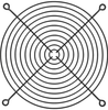 180mm Wire Form Fan Guard, Black E.D. Finish - 08717-02 - Qualtek Electronics Corp.