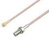 Snap-On MMBX Plug Right Angle to Reverse Polarity SMA Female Bulkhead Cable 8 Inch Length Using RG316 Coax - PE3C4022-8 - Pasternack