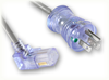 NEMA 5-15P HG CLEAR to IEC-60320-C13 UP ANGLE CLEAR HOME // Power Cords // Hospital Grade Power Cords // Clear Plugs And Connectors -- 0295.096 - Image
