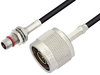 Slide-On BMA Plug Bulkhead to N Male Cable 24 Inch Length Using LMR-100 Coax - PE3C4931-24 - Pasternack