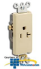 Leviton Single Receptacle, Side Wired , Self-Grounding.. -- 16341 - Image