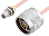 Slide-On BMA Plug Bulkhead to N Male Cable 36 Inch Length Using RG405 Coax - PE3C4887-36 - Pasternack