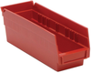 Economy 4 Shelf Bin, Red; Bin Colour Quantum Storage - 44AC6753 - Newark, An Avnet Company