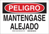 Brady B-555 Aluminum Rectangle White Restricted Area / No Trespassing Sign - 14 in Width x 10 in Height - Language Spanish - TEXT: PELIGRO MANTENGASE ALEJADO - 38230 - 754473-38230 - R. S. Hughes Company, Inc.