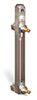 Levelux Steel Liquid Level Gage with Shut-Off, 6” Centerline, Back Mount 1/2